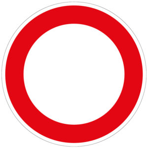 Verkehrszeichen Verbot für Fahrzeuge aller Art