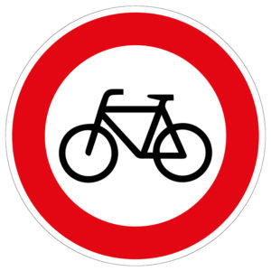 Verkehrszeichen Verbot für Fahrradfahrer