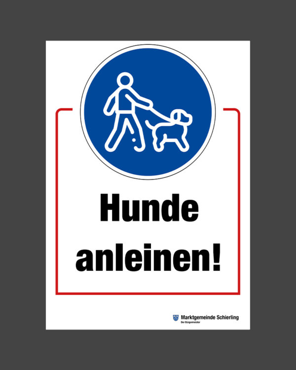 Hinweisschild Hunde anleinen