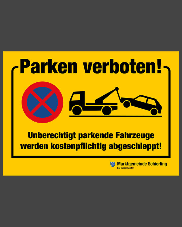 Hinweisschild Parken verboten